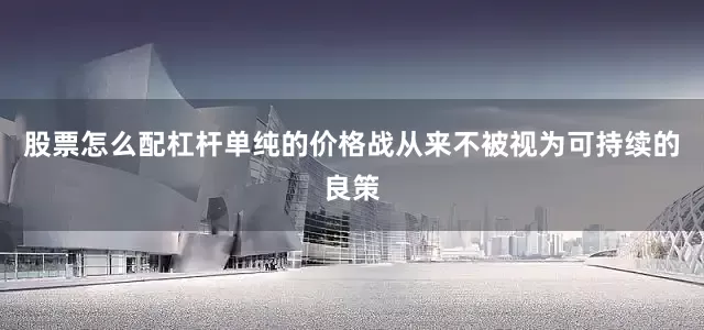 股票怎么配杠杆单纯的价格战从来不被视为可持续的良策
